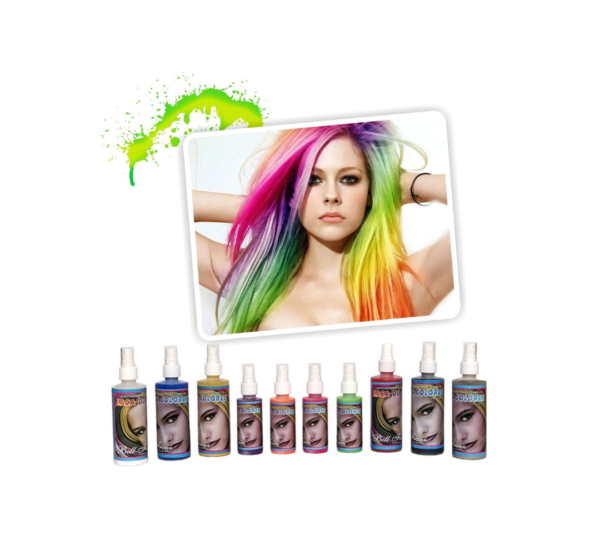 Laca de colores para el cabello